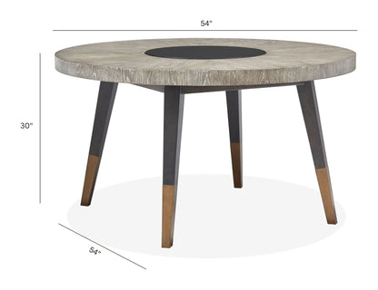 Ryker - Round Dining Table - Nocturn Black And Coventry Gray