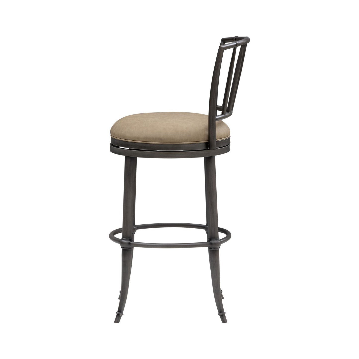Vince - Commercial Grade Steel Frame Faux Leather Upholstered Swivel Bar Height Barstool