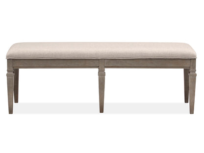 Lancaster - Bench With Upholstered Seat - Dovetail Gray