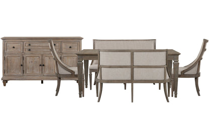 Lancaster - 6 Piece Extendable Rectangular Dining Table Set