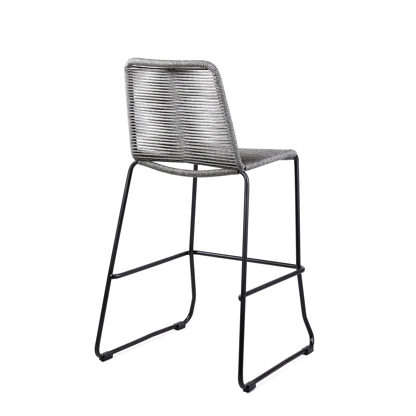 Shasta - 30" Outdoor Metal And Rope Stackable Barstool
