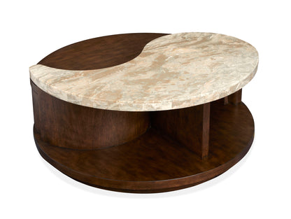 McPherson - Round Cocktail Table With Casters - Burnt Umber