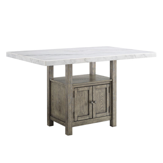 Grayson - Marble Top Counter Table - White / Light Brown