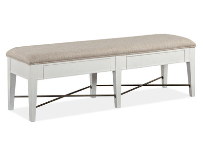 Heron Cove - Bench With Upholstered Seat - Chalk White