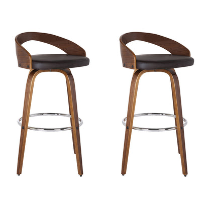 Sonia - 30" Bar Height Swivel Bar Stool - Walnut Wood