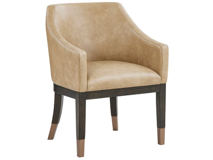 Fenwick - Leather Arm Chair - Light Brown / Dark Brown