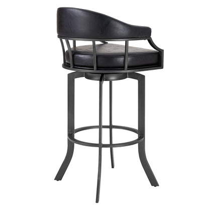 Pharaoh - Swivel Faux Leather Bar Stool - Mineral Finish