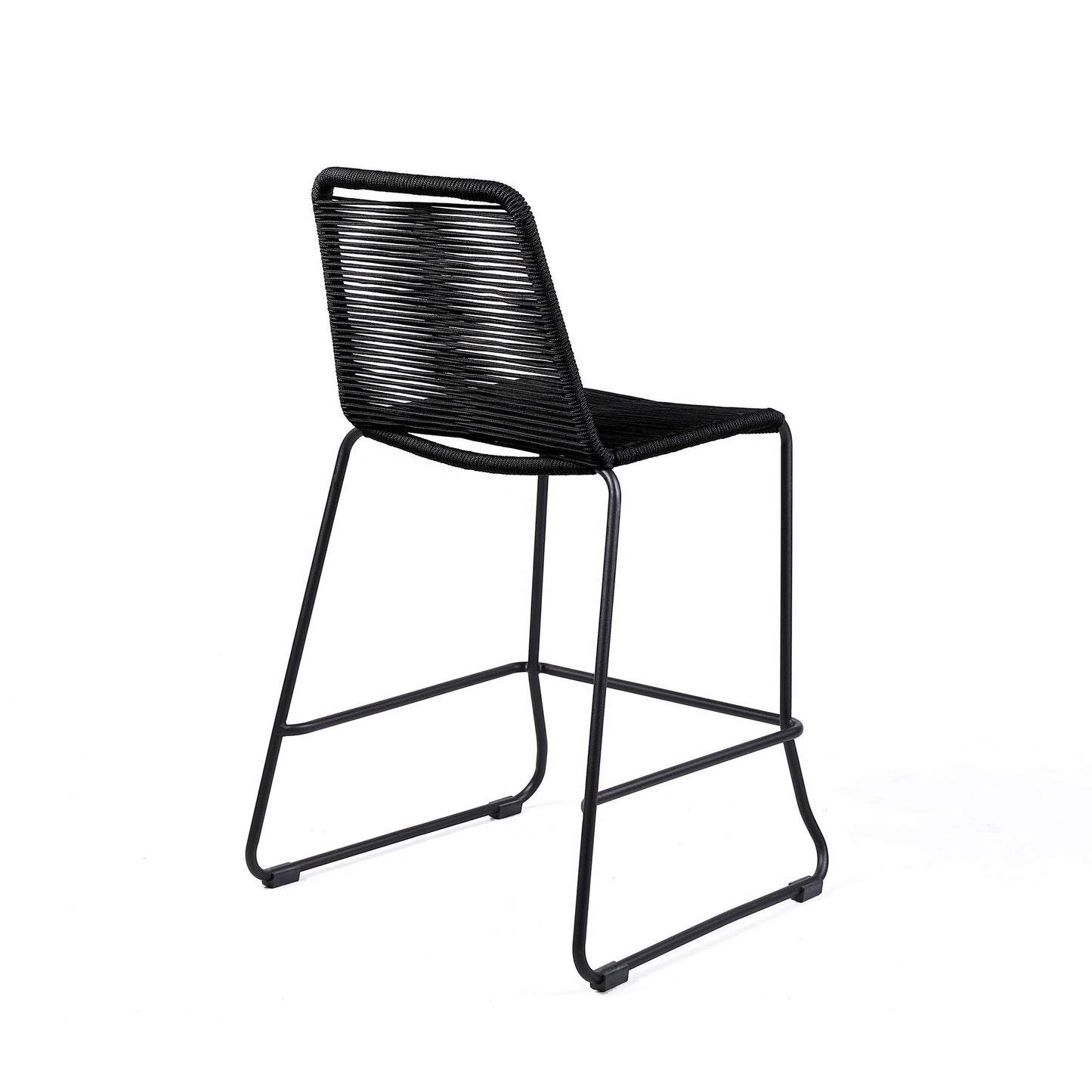 Shasta - 26" Outdoor Metal And Rope Stackable Barstool