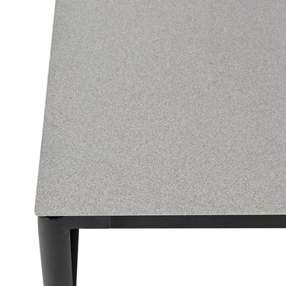 Crown - Aluminum And Teak Wood Outdoor Coffee Table - Black