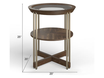 Elora - Round End Table - Walnut