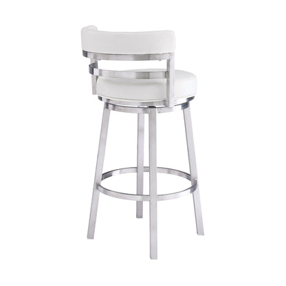 Titana - Swivel Faux Leather And Brushed Stainless Steel Bar Stool