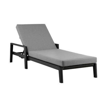 Cayman - Outdoor Patio Adjustable Chaise Lounge Chair In Aluminum With Gray Cushions