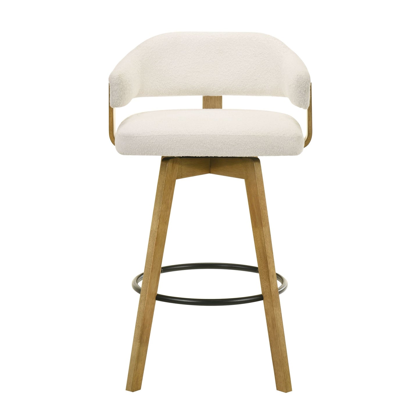 Callah - Contemporary Natural Wood Bar Height Kitchen Bar Stool