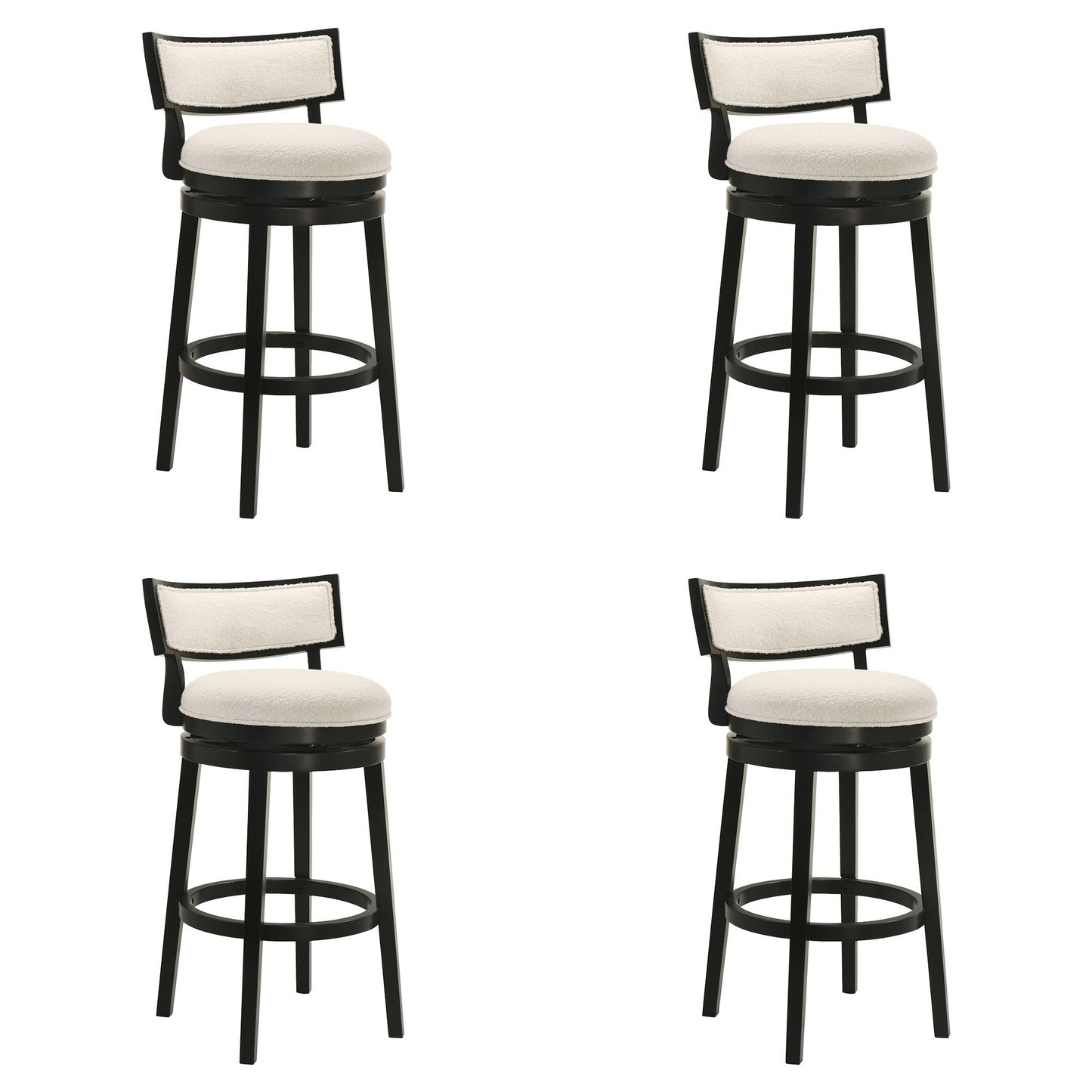 Noely - Modern Farmhouse Swivel Wood Bar Height Kitchen Bar Stool