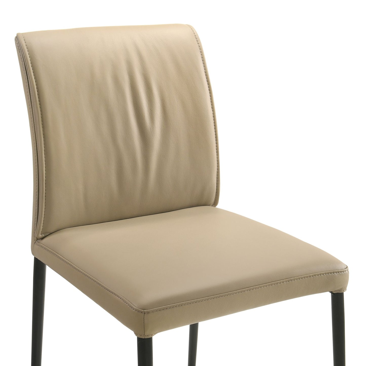 Meriam - Full Back Top Grain Leather Upholstered Metal Dining Chairs (Set of 2)