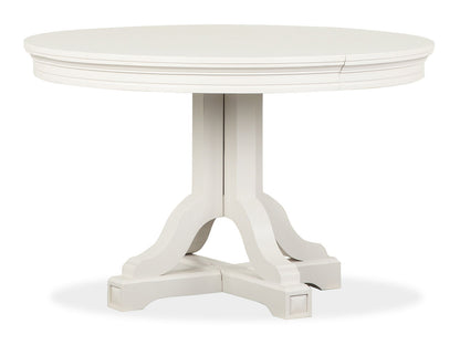 Willowbrook - Extendable 48" Round Dining Table - Egg Shell White