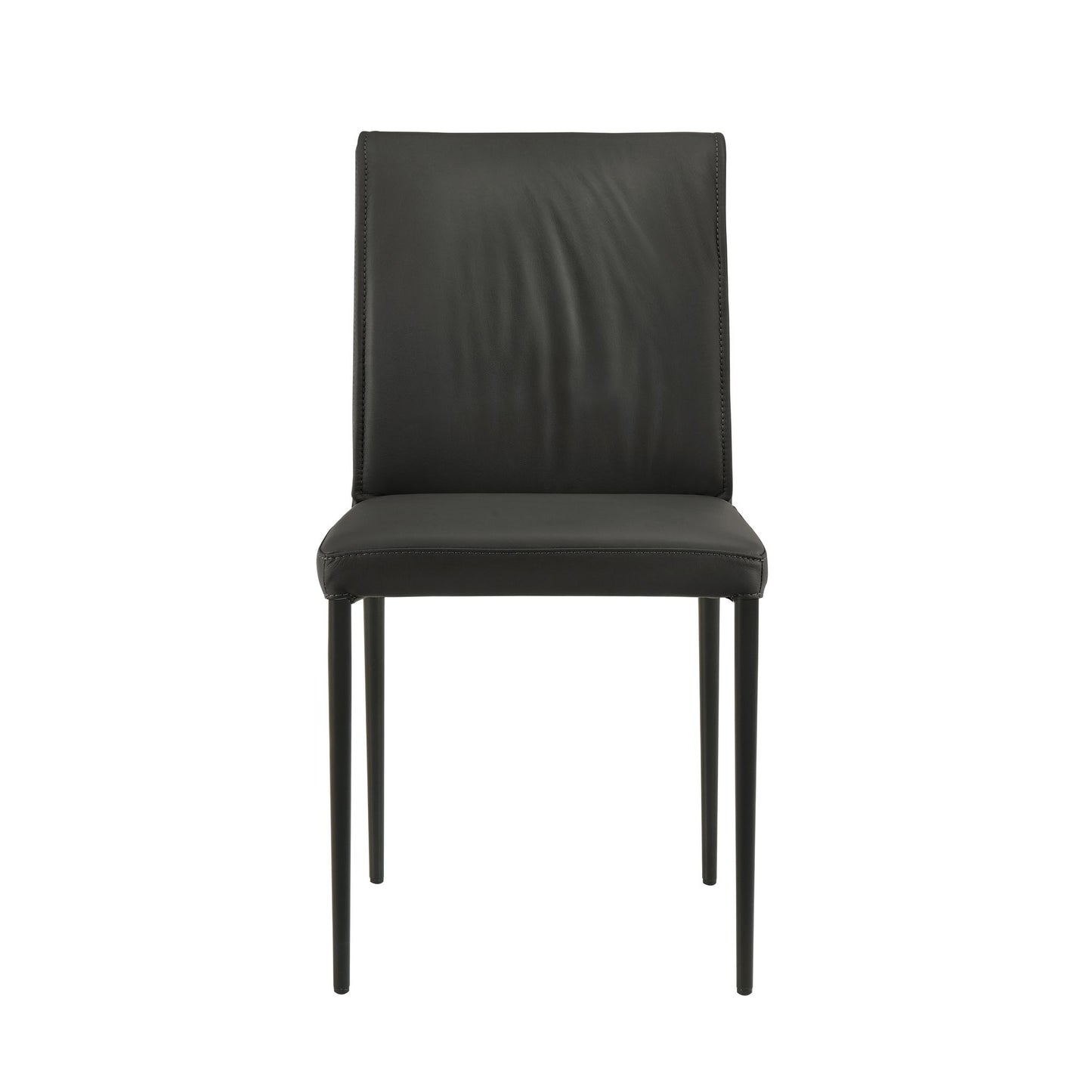Meriam - Full Back Top Grain Leather Upholstered Metal Dining Chairs (Set of 2)