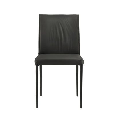 Meriam - Full Back Top Grain Leather Upholstered Metal Dining Chairs (Set of 2)
