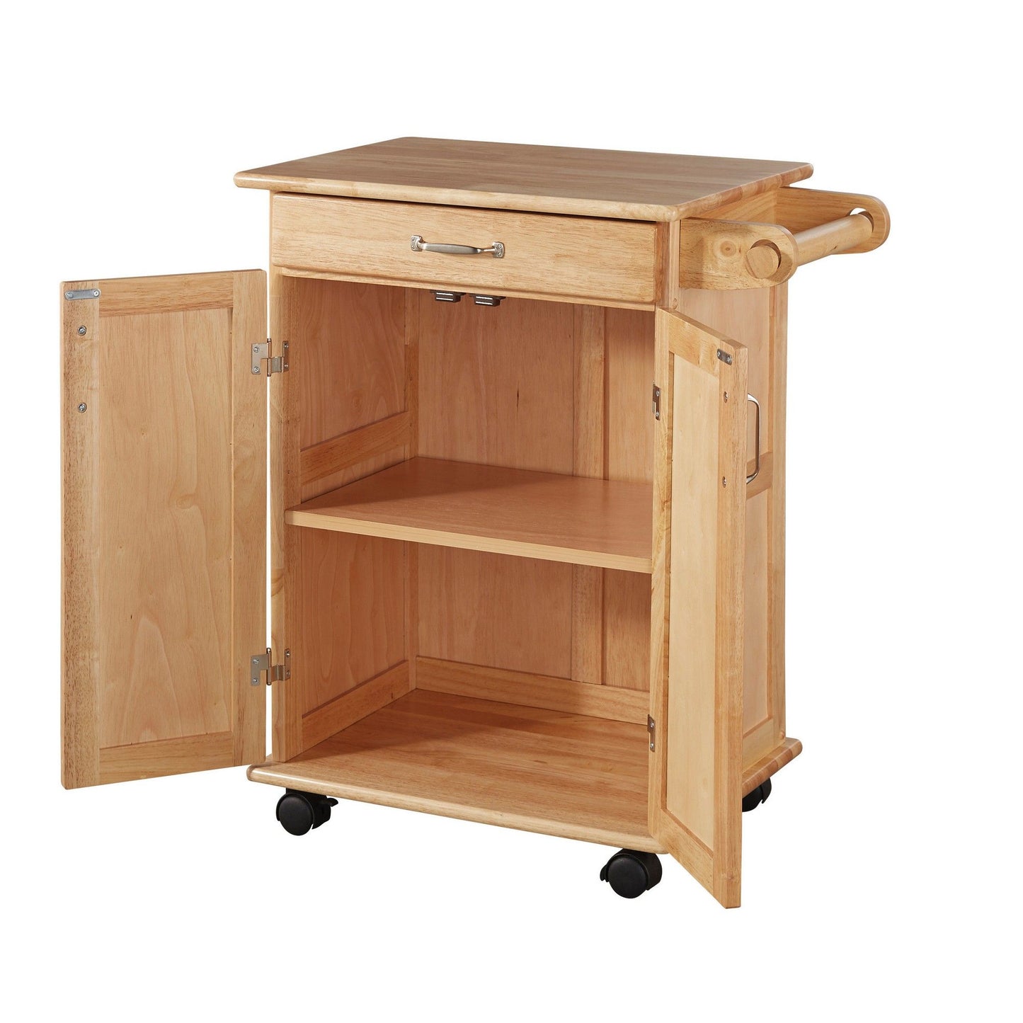 General Line - 33.75" Wood Kitchen Cart - Light Brown