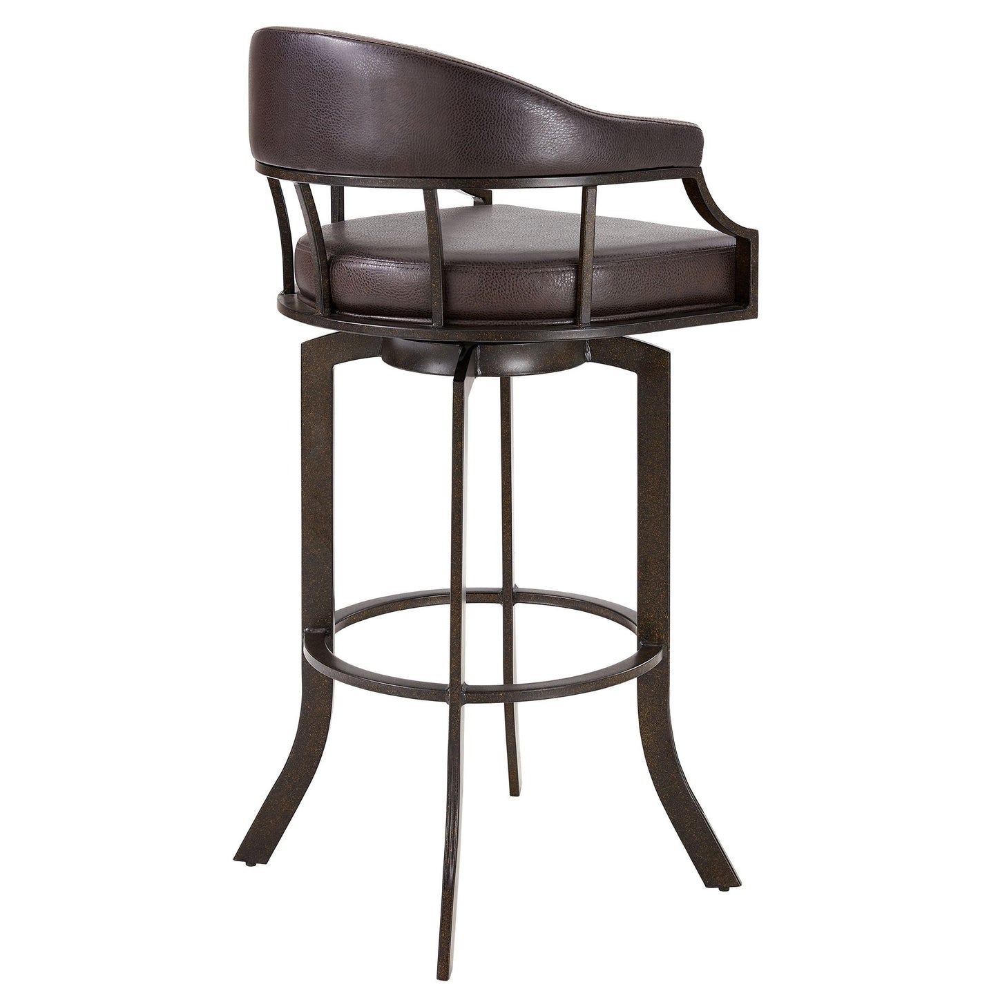 Pharaoh - Swivel Faux Leather Bar Stool - Brown Finish