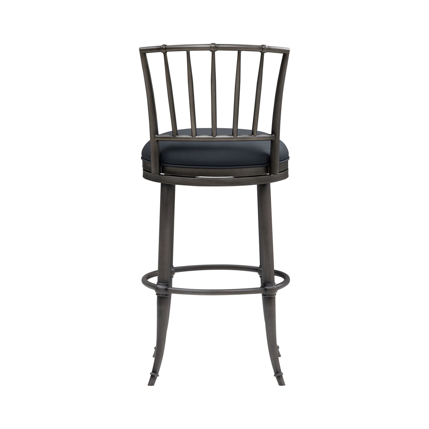 Vince - Commercial Grade Steel Frame Faux Leather Upholstered Swivel Bar Height Barstool