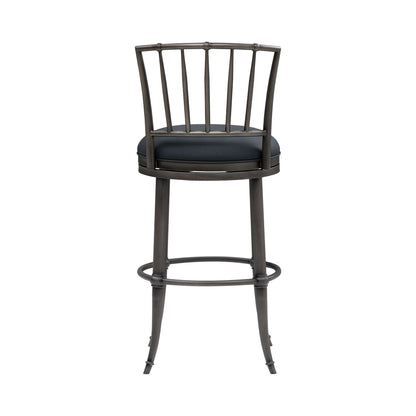 Vince - Commercial Grade Steel Frame Faux Leather Upholstered Swivel Bar Height Barstool