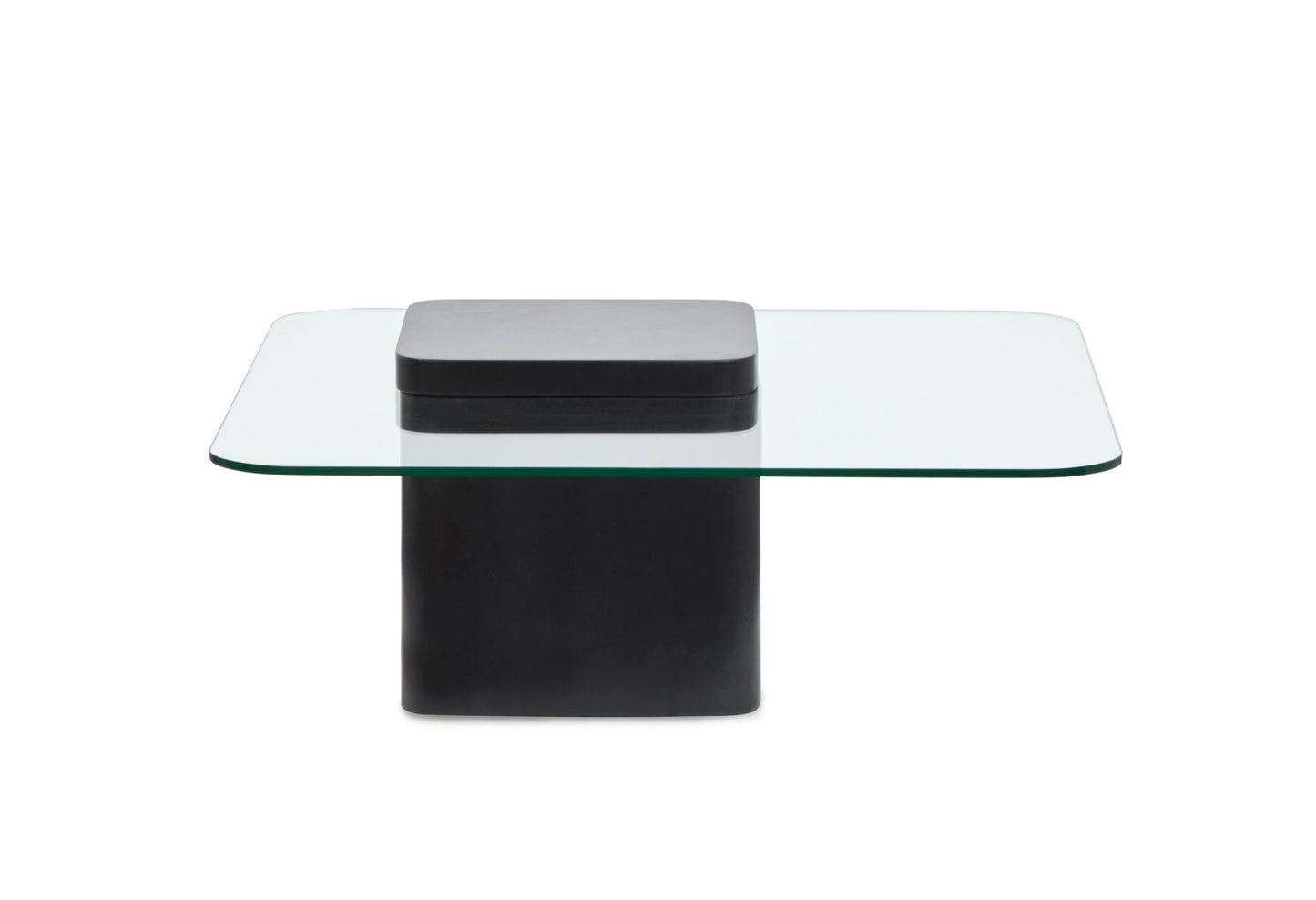 Donora - Square Cocktail Table - Clear Glass And Obsidian