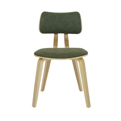 Jaguar - Curved Back Wood Dining Chair With Faux Leather Seat
