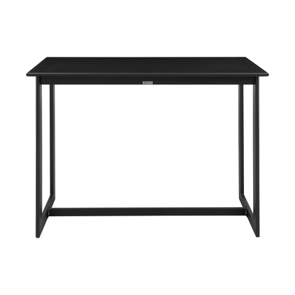 Palma - Outdoor Patio 5-Piece Bar Table Set In Aluminum With Gray Cushions
