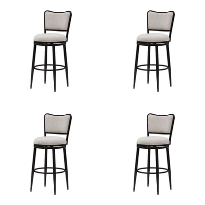 Baxter - Steel Frame Fabric Upholstered Swivel Bar Height Barstool