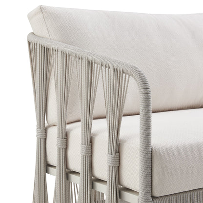 Breeze - Metal Outdoor Sofa With Cushions - Pearl / Cream