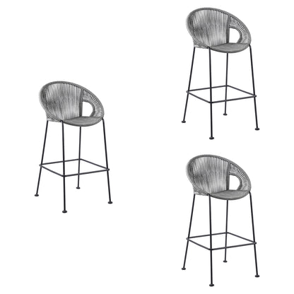 Acapulco - Indoor Outdoor Steel Bar Stool With Rope Set