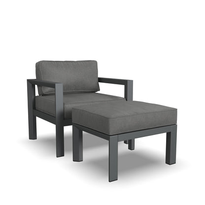 Grayton - Chair, Ottoman - Dark Gray