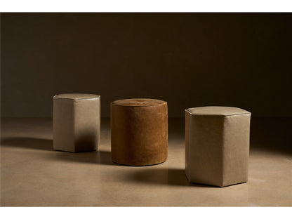 Gemma - Round Ottoman, Special Order - Dark Brown