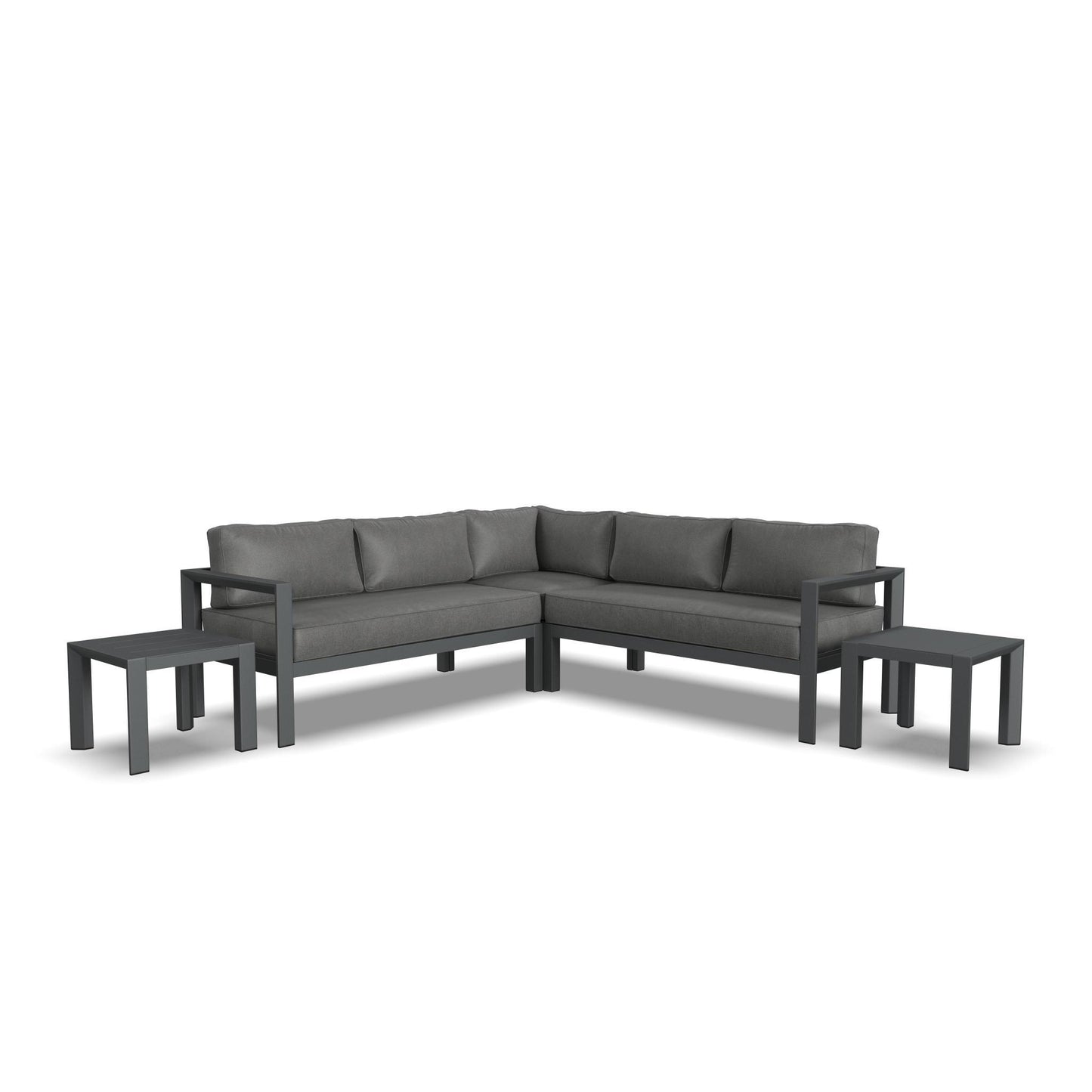 Grayton - 5 Seat Sectional, 2 End Tables - Dark Gray