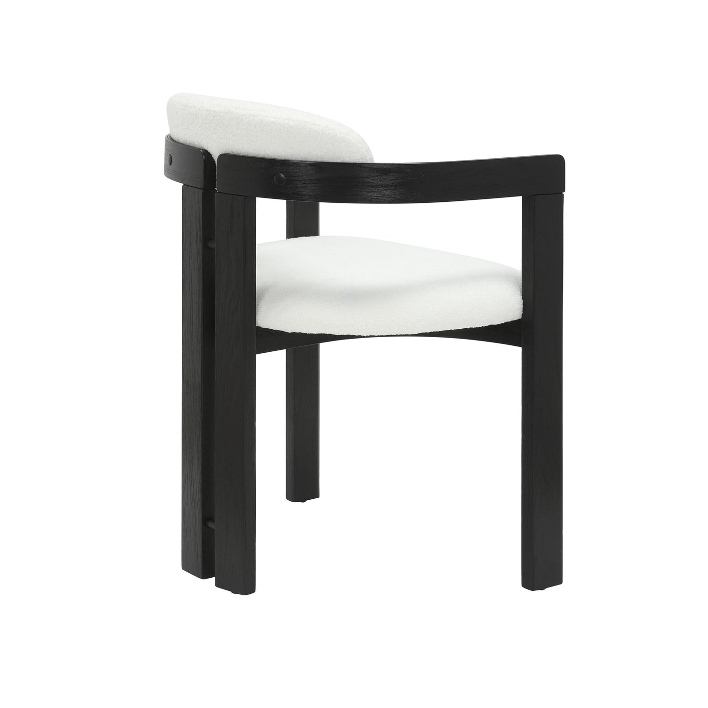 Jazmin - Curved Back Wood Dining Chair With Boucle Fabric Seat Set