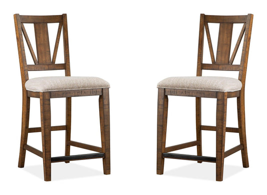 Bay Creek - Counter Chair With Upholstered Seat (Set of 2) - Toasted Nutmeg