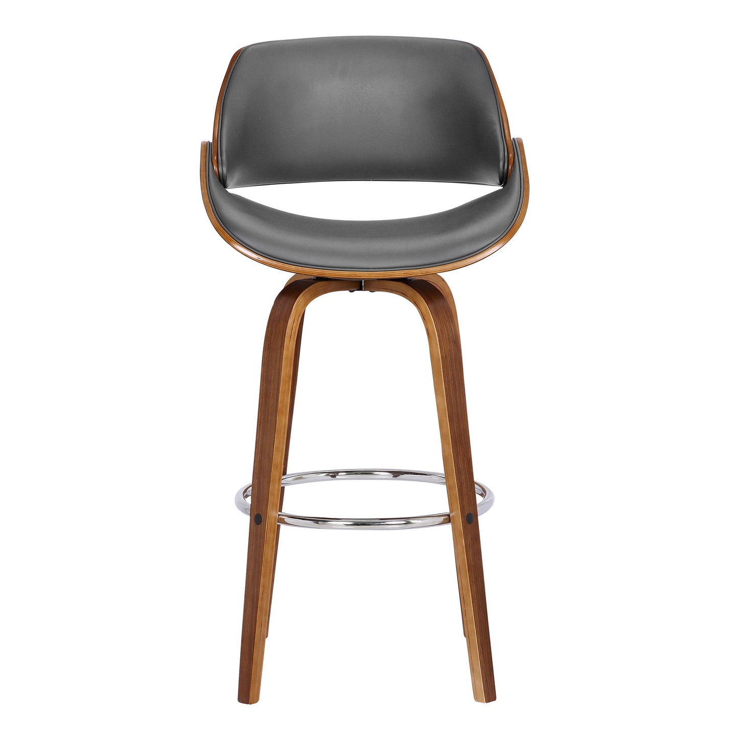 Mona - 26" Counter Height Swivel Bar Stool - Gray / Walnut