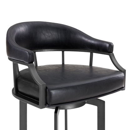 Pharaoh - Swivel Faux Leather Bar Stool - Mineral Finish