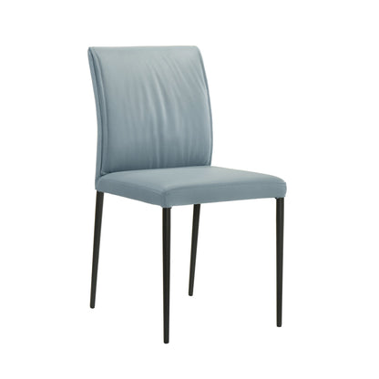 Meriam - Full Back Top Grain Leather Upholstered Metal Dining Chairs (Set of 2)