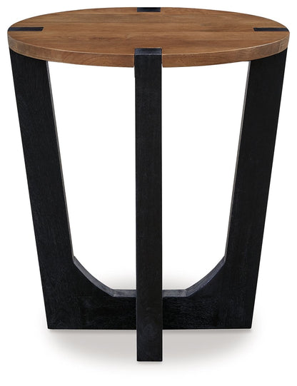Hanneforth - Round End Table - Brown