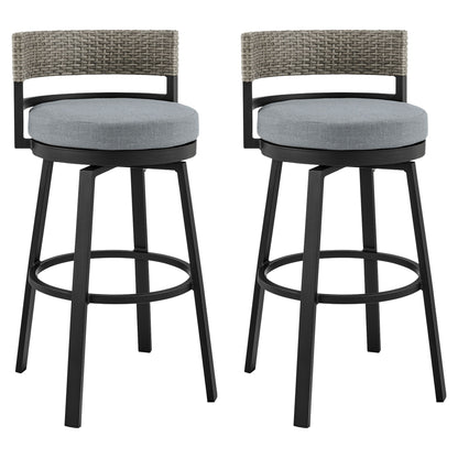 Encinitas - Outdoor Patio Counter Height Swivel Bar Stool Set
