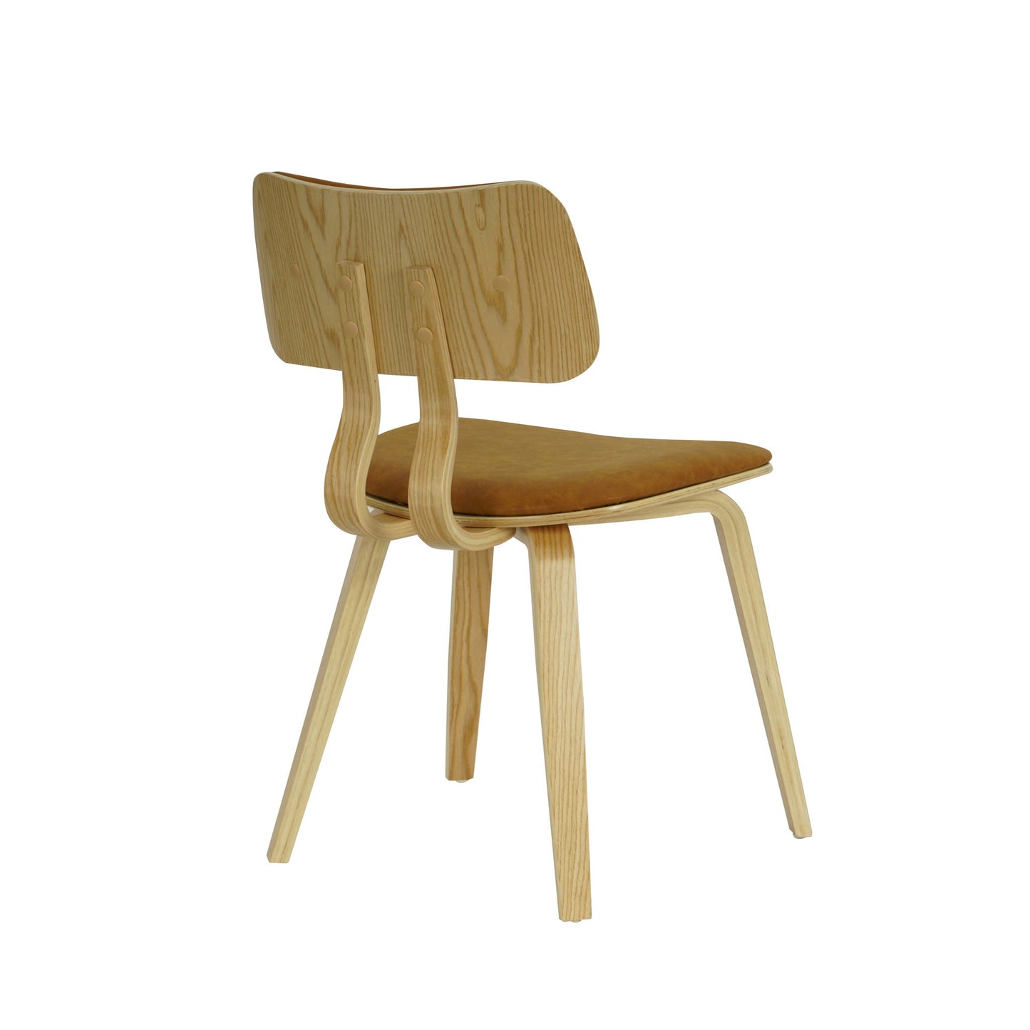 Jaguar - Curved Back Wood Dining Chair With Faux Leather Seat