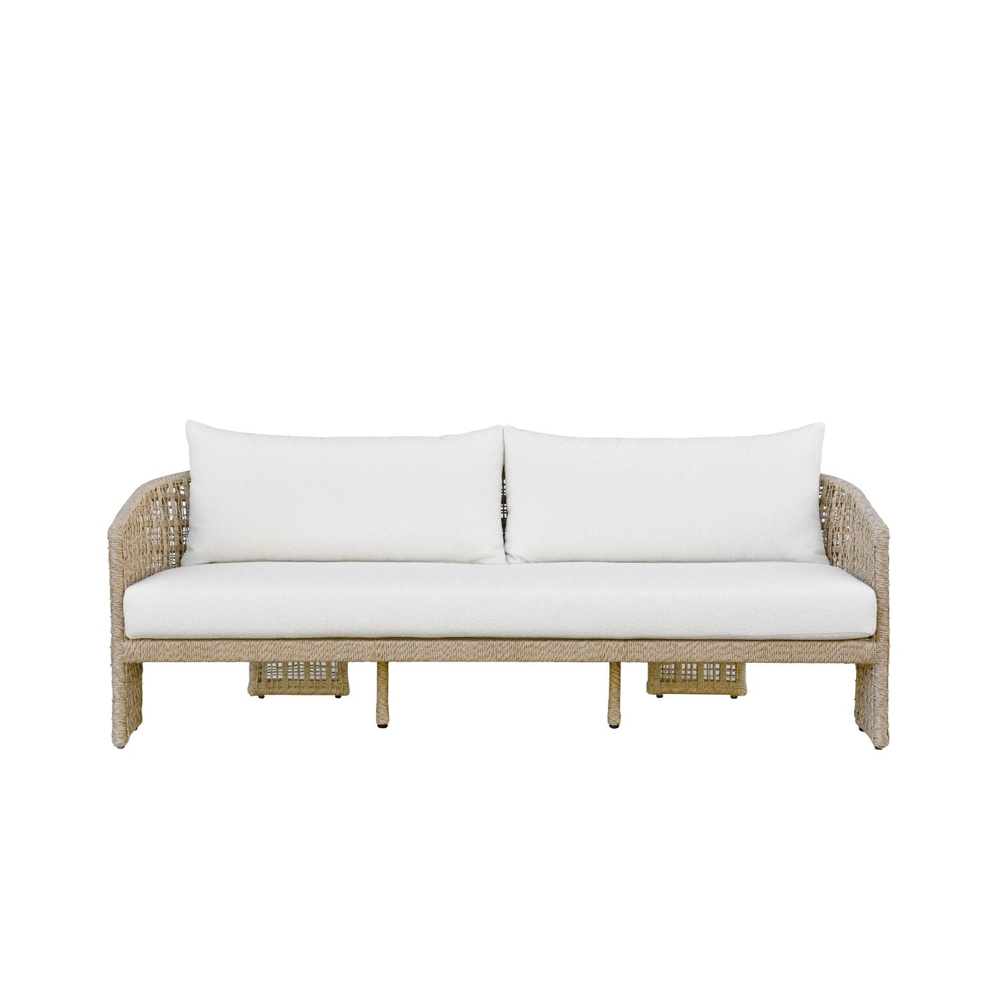Driftbay - Powder Coated Metal Outdoor Conversation Set With Cushions