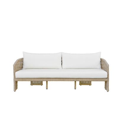 Driftbay - Powder Coated Metal Outdoor Conversation Set With Cushions