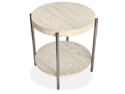 Jennings - Round End Table - Edgecomb Gray And Weathered Antique Nickel