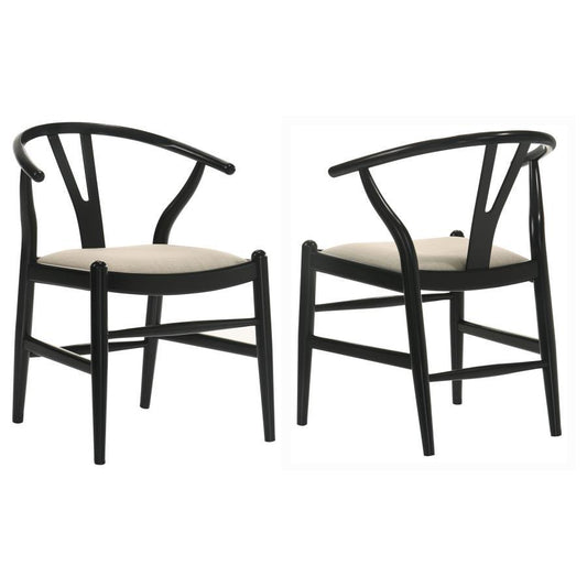 Crestmont - Wood Wishbone Dining Side Chair (Set of 2) - Black
