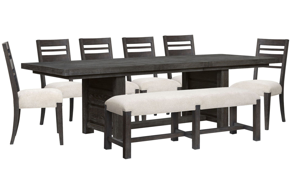 Plum Creek - 8 Piece Extendable Trestle Dining Table Set
