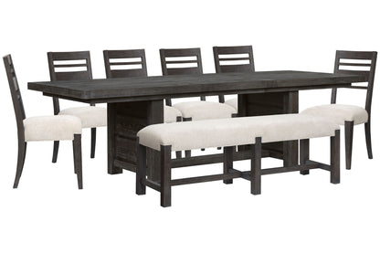 Plum Creek - 8 Piece Extendable Trestle Dining Table Set