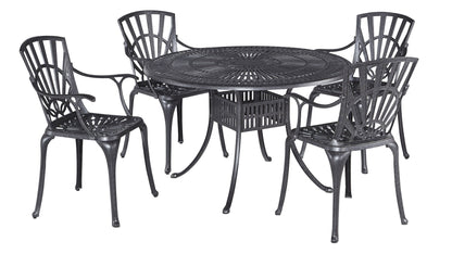 Grenada - 29" 5 Piece Metal Outdoor Dining Set - Gray